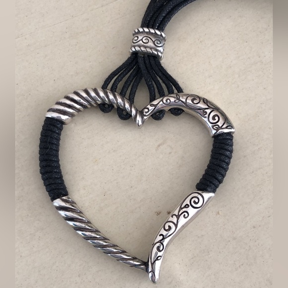 Brighton heritage hearts black multicord and silver tone necklace - Picture 3 of 12